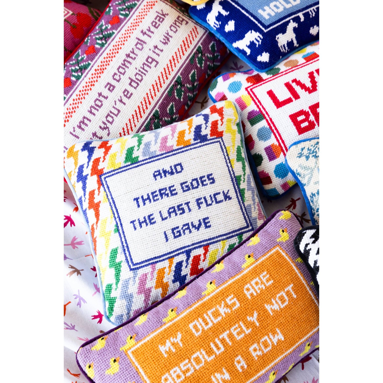 004b34caff24b7a774d007e06f50826a188b2215789bc3073c9b7cbcc7ff0f5c.jpg There Goes The Last F*ck Needlepoint Pillow - Image 5