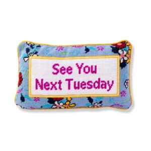 Textiles Next Tuesday Needlepoint Throw Pillow