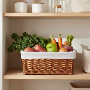 Lined Willow Pantry Basket