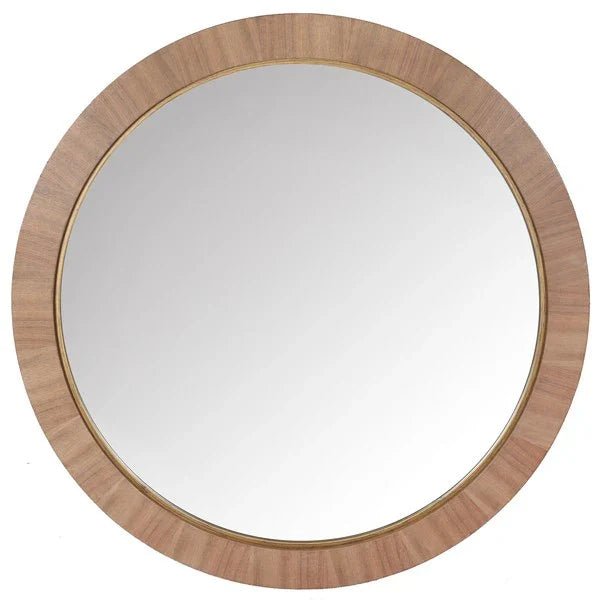 CMI4001B-FRONT.jpg Paulson Walnut Finish Round Wood Mirror