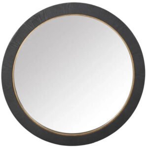 Paulson Black Round Wood Mirror