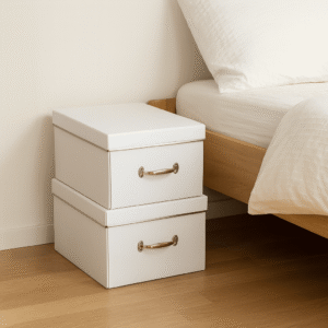 Set of 2 Large Storage Boxes with Metal Handles