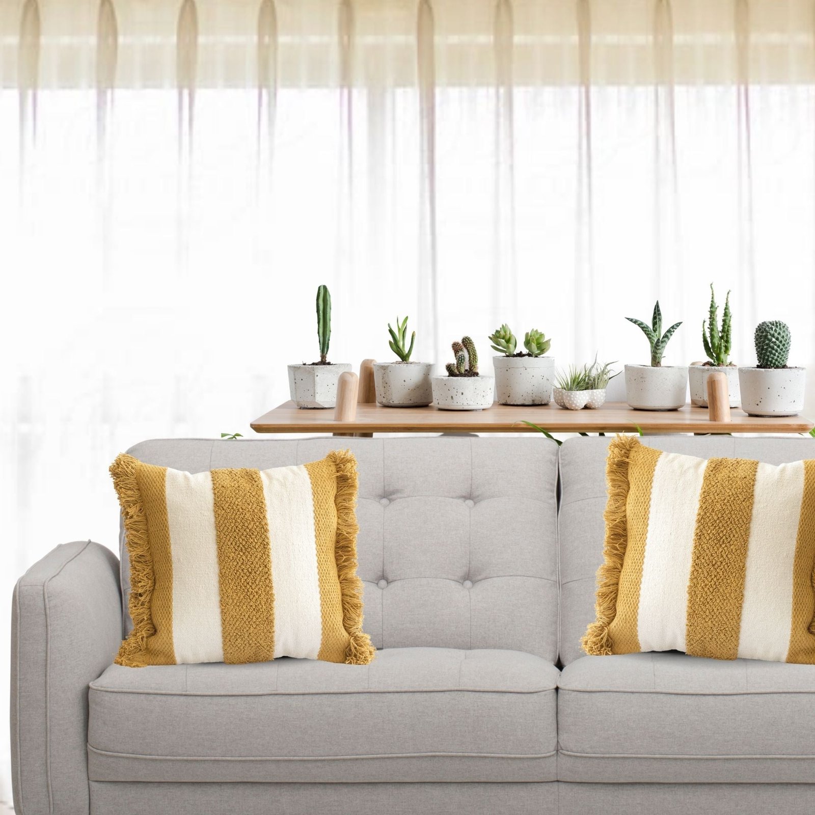 LOGAN-YLW-1818_8.jpg Logan Fringe Pillow Cover in Yellow - Image 5