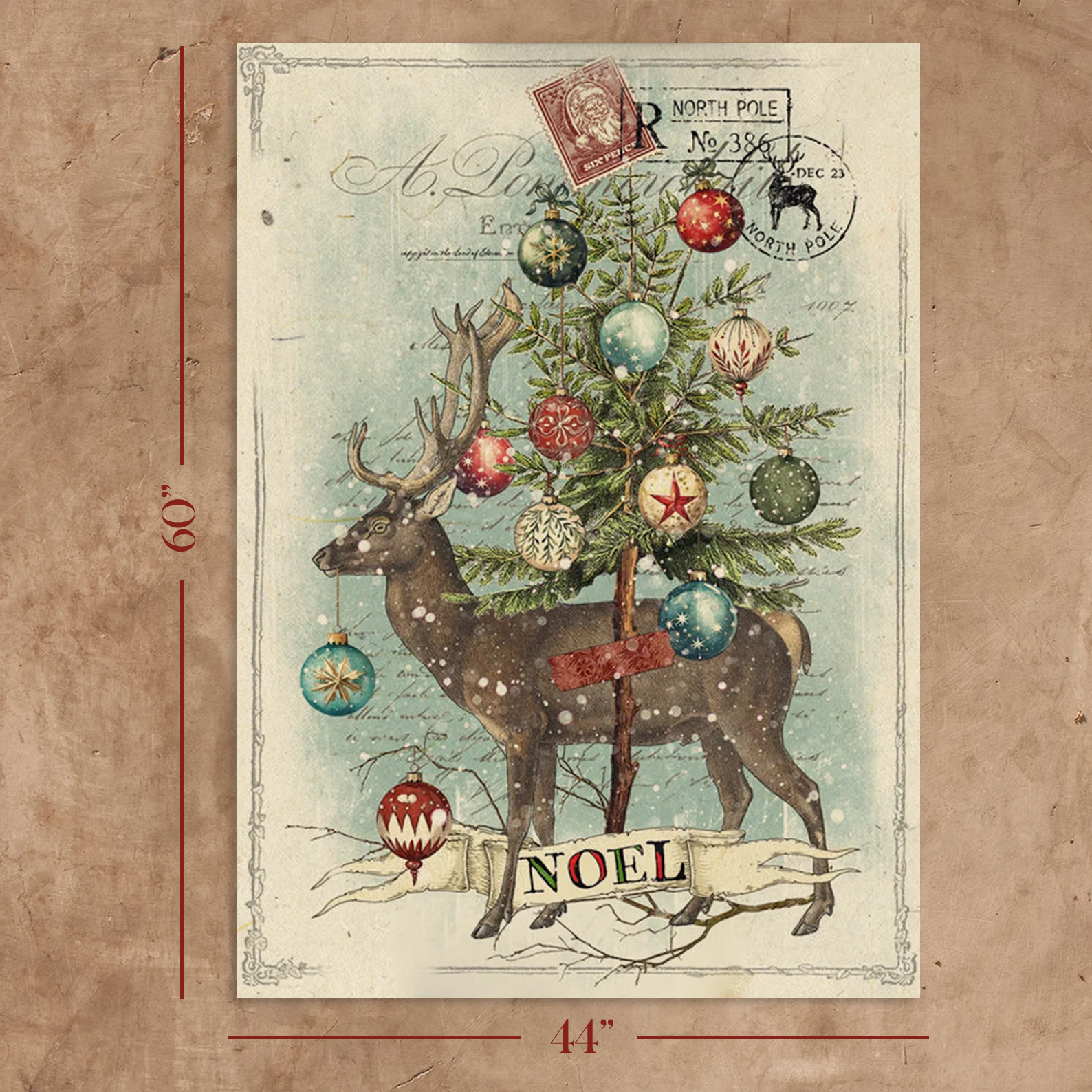 Noel_Tapestry_Dimensions_mock_up.png Noel {Christmas} 44x60 Canvas Wall Tapestry - Image 3