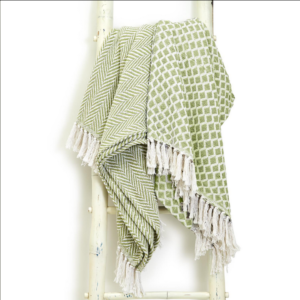 Two's Company Countryside Asst. Green Cotton Throws