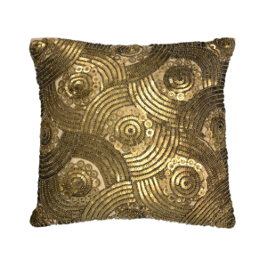 Textiles Sequin Throw Pillow | Gold Geo {20" x 20"}