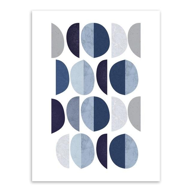 Abstract Blue Geometric Shape Art Vintage Print Poster Minimalist Hipster Wall Art Picture Nordic Home Decor Painting No Frame - Image 3