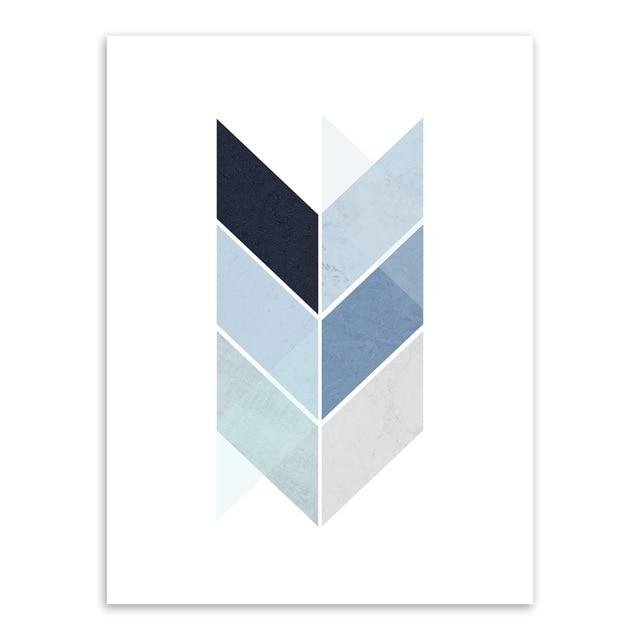 Abstract Blue Geometric Shape Art Vintage Print Poster Minimalist Hipster Wall Art Picture Nordic Home Decor Painting No Frame - Image 2