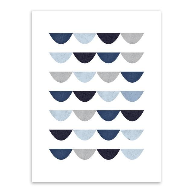 Abstract Blue Geometric Shape Art Vintage Print Poster Minimalist Hipster Wall Art Picture Nordic Home Decor Painting No Frame - Image 5