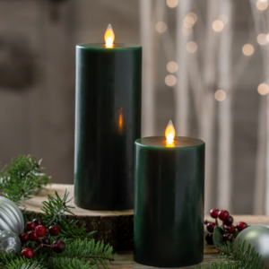 Luxury Lite Winter Green Wax LED Pillar Candle