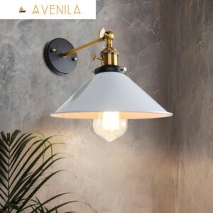 Lighting Black and White Vintage Wall Sconce Lamp Indoor Lighting Knob Switch