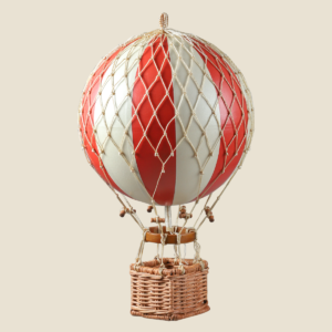 Red & White Striped 8" Hot Air Balloon