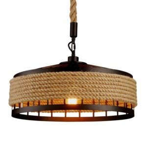 Lighting Industrial Metal Retro Vintage Rope Pendant Light