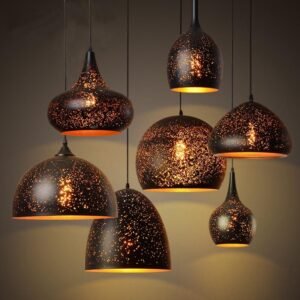 Lighting Iron Vintage Warm Loft Porous Restaurant or Home Pendant Light