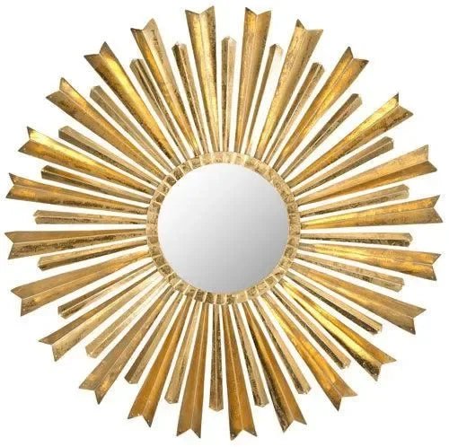 mir4027a.jpg Golden Arrows Sunburst Iron Mirror in Antique Gold