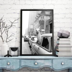 Modern Art Alpaca Avatar Personality Poster Retro Canvas Painting Print Picture Home Wall Art Decoration Can Be Customized