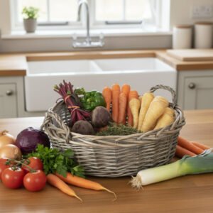 Storage & Organization Round Willow Display Tray With Plastic Lining