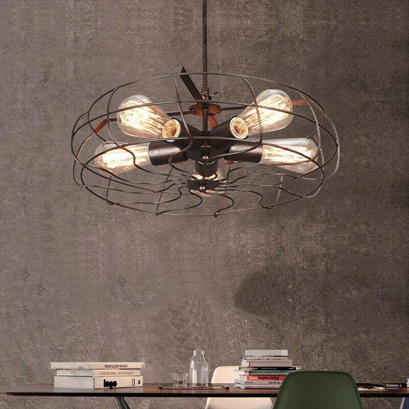 vintage-industrial-ceiling-light-pendant-lamp-metal-fan-cage-fixture-891112.jpg Vintage Industrial Ceiling Light Pendant Lamp Metal Fan Cage Fixture - Image 3