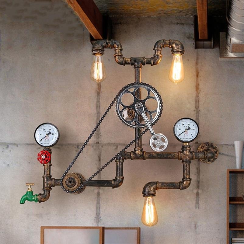 vintage-steampunk-industrial-fake-water-pipe-wall-light-615017.jpg Vintage Steampunk Industrial Fake Water Pipe Wall Light