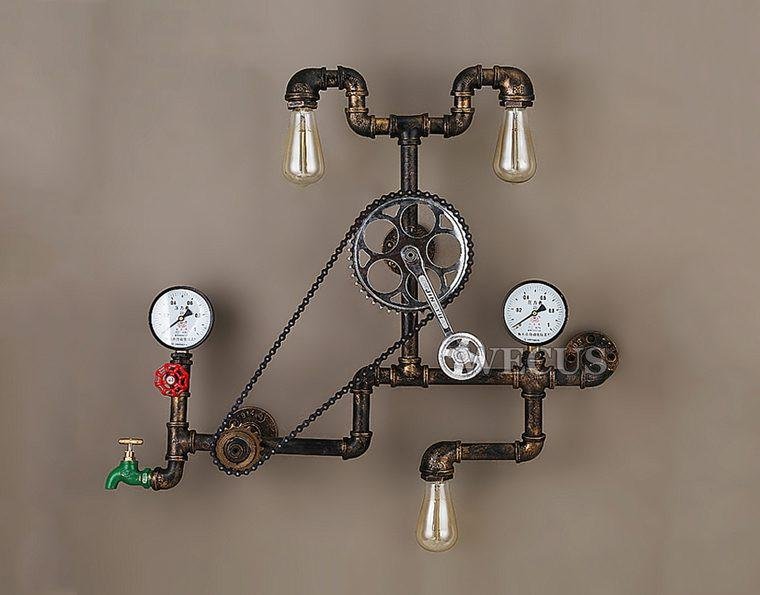 vintage-steampunk-industrial-fake-water-pipe-wall-light-778423.jpg Vintage Steampunk Industrial Fake Water Pipe Wall Light - Image 2