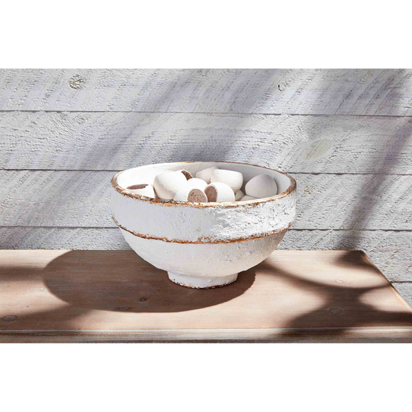 webimage-4A830D8F-29C6-4565-8915B5B7A25A5C83.png gold Stripe Paper Mache Decor Bowl