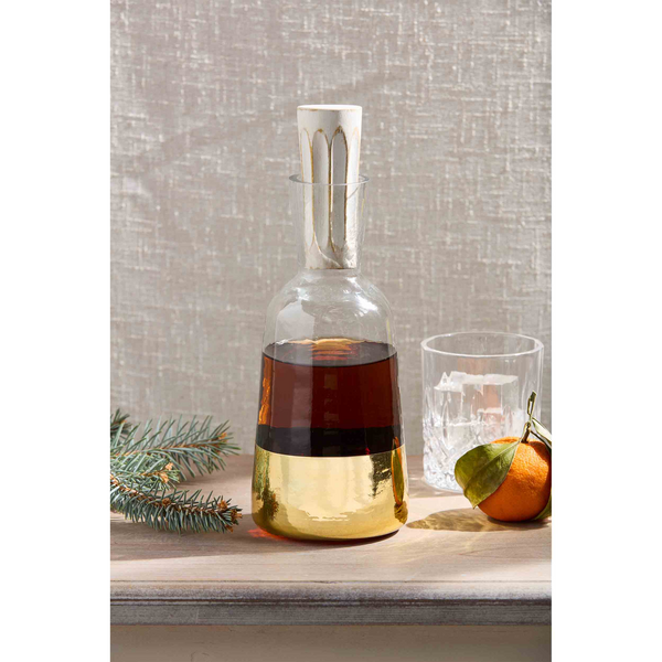 webimage-F3E4A636-435A-4C52-83811CDB0A44C128.png Gold Glass Beverage Decanter